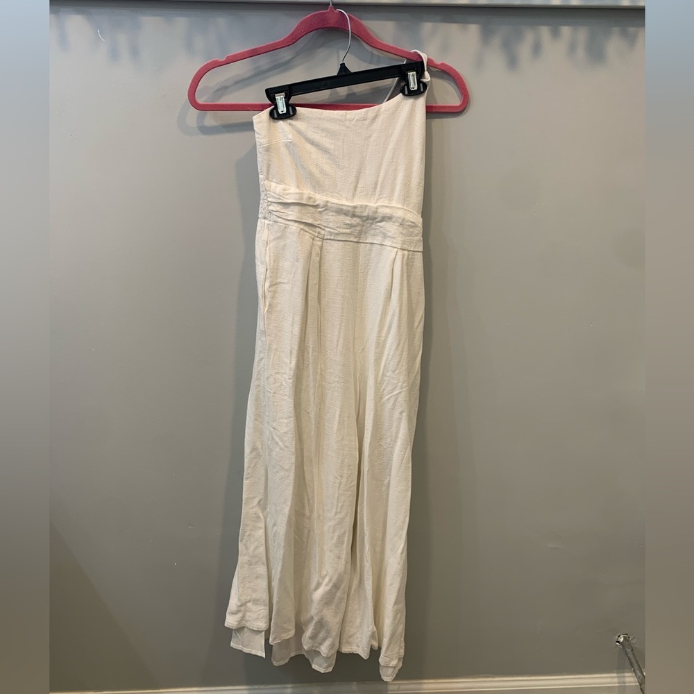 Elegant White One Shoulder wide leg pant jumpsuit with pockets